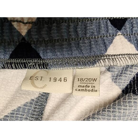 C East. 1946 Wide-Leg Pull-On Plaid Pants Color Multi Blue/White Size 18W/20W - Picture 4 of 5